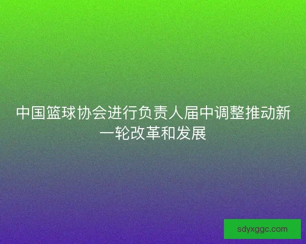 中国篮球协会进行负责人届中调整推动新一轮改革和发展